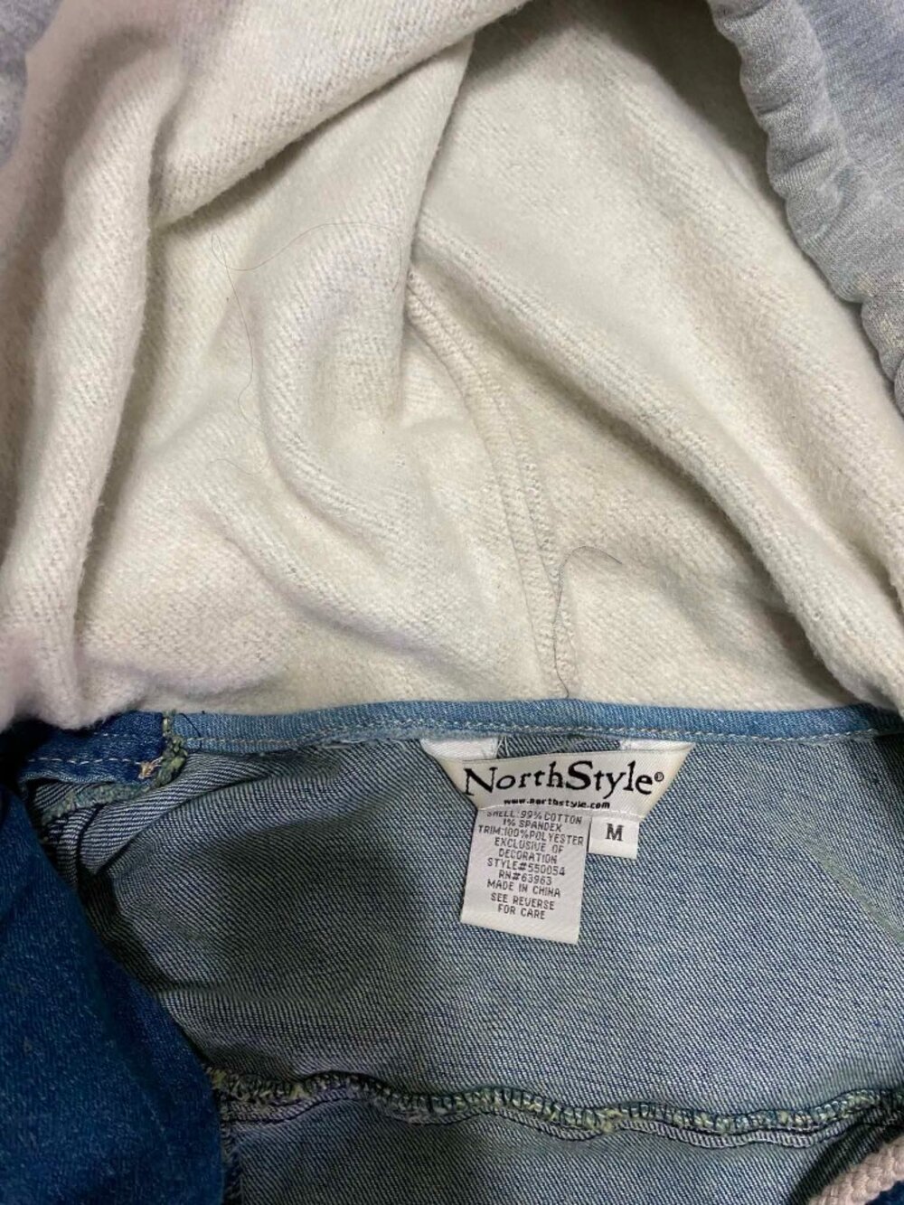 North Style Women's Layered Fleece & Denim Jacket size M - Picture 8 of 9
